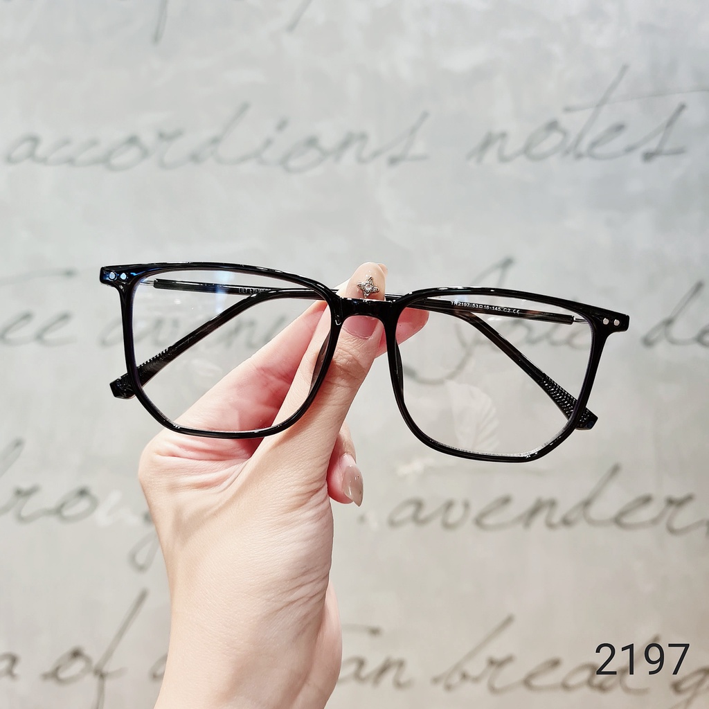Gọng kính mắt vuông nam nữ LILYEYEWEAR chất liệu nhựa cứng cáp dẻo dai dễ đeo kiểu dáng thời trang 2197