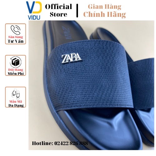 Dép nam thời trang ZARA ViDu 21107  màu đen đính logo êm chân chống thấm nước