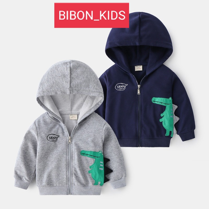 Áo khoác trẻ em có mũ hình Khủng long đáng yêu Áo bé trai Bibon_kids