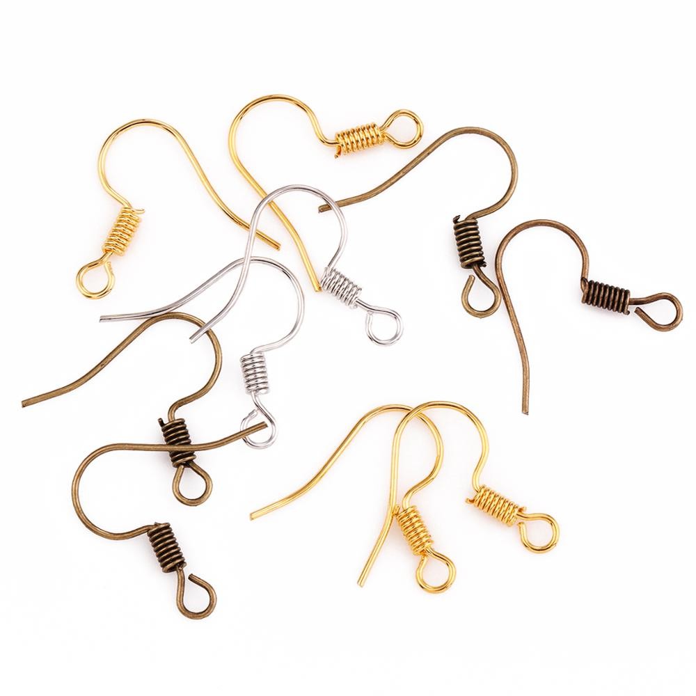 Bộ 200 móc cài dùng làm bông tai thủ công 20x22mm