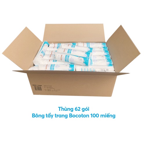 1 Thùng bông tẩy trang Bocoton Classic 100 miếng ( 62 x 100 miếng)