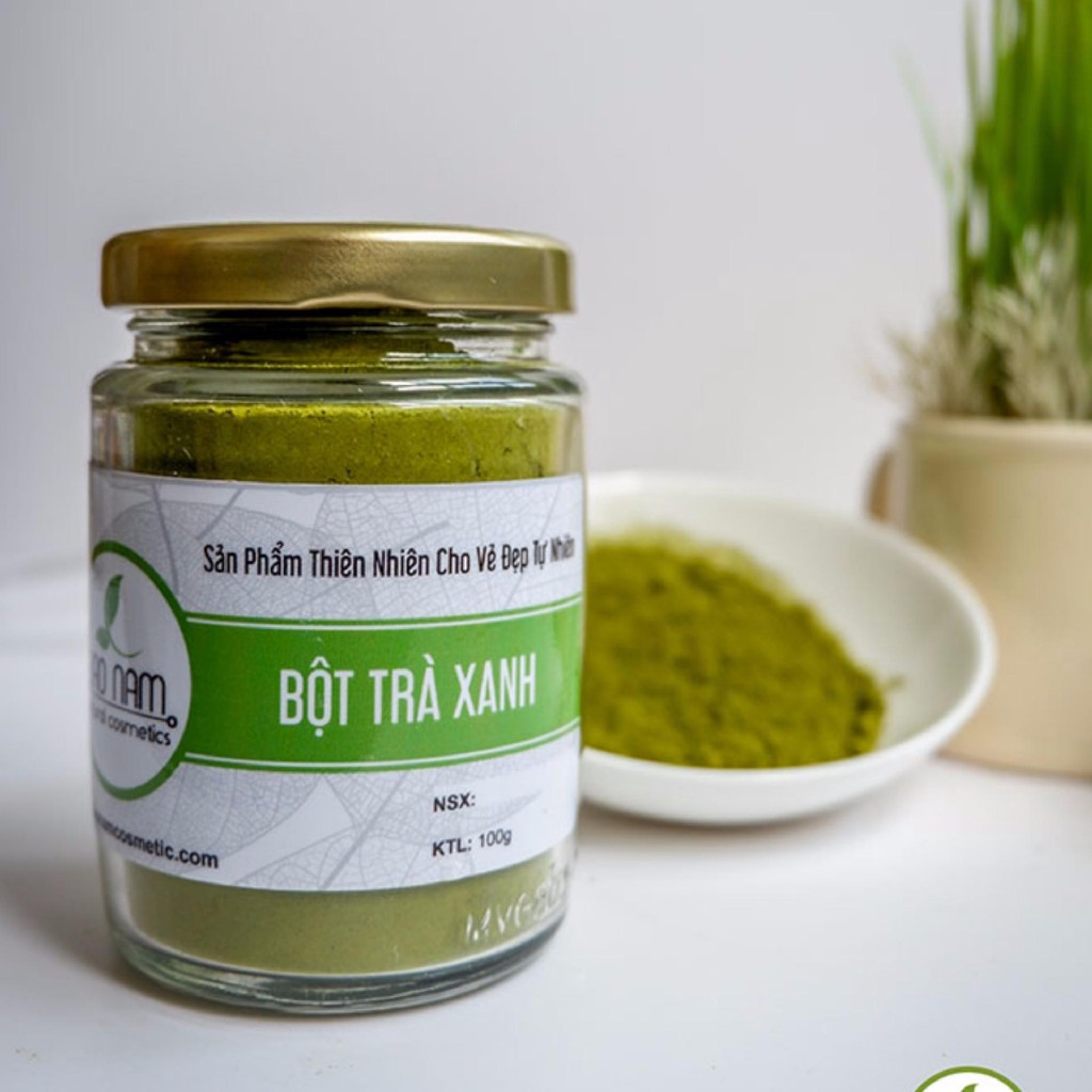 Bột Trà Xanh Nguyên Chất Bảo Lộc Bảo Nam 100g + Tặng Bột Cám Gạo Nguyên Chất 100g