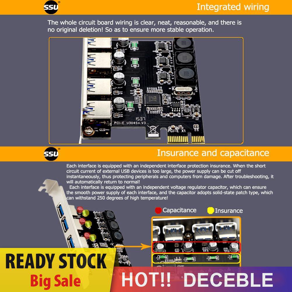 Bộ Chuyển Đổi Thẻ Pcie Mở Rộng Ssu U3V04S + 4 Cổng Usb 3.0