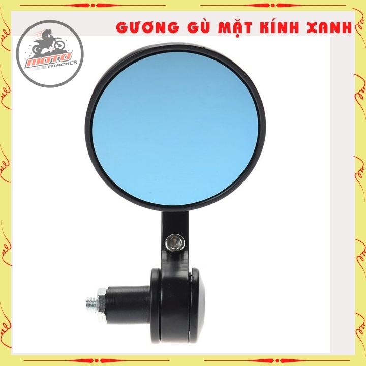 Gương xe máy độ phù hợp mọi loại xe gương gù tay lái kính kiểng tròn cao cấp mặt kính xanh chống lóa