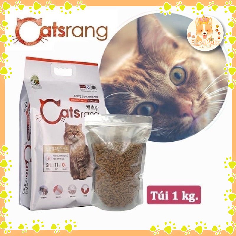 Thức Ăn Hạt Cho Mèo CATSRANG Hàn Quốc Phù Hợp Với Mèo Mọi Lứa Tuổi (Túi zip 1kg)