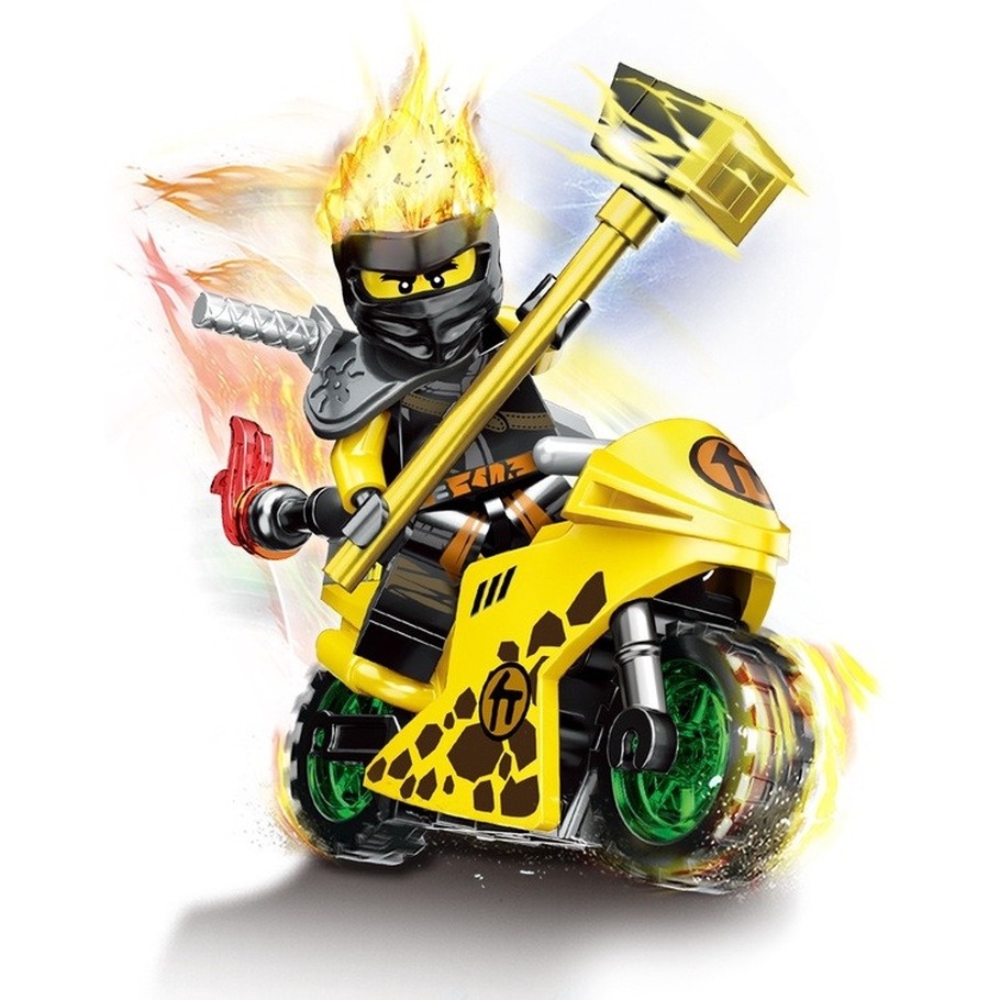 Mô Hình Đồ Chơi Xe Mô Tô Ninja Masters of Spinjitzu Jay Cole Kai Zane Lloyd Nya Mini