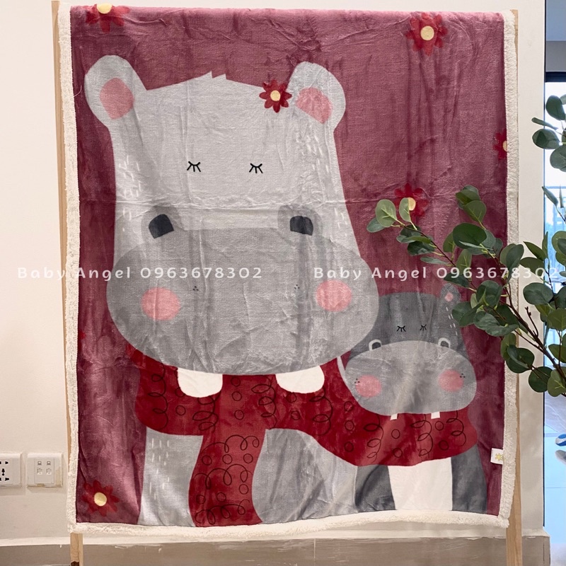 Chăn lông cừu loại dày cho bé, chăn dày, mịn, hình siêu xinh