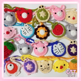 Túi đựng tỏi cho bé bằng len handmade có dây đeo trẻ sơ sinh hình hoa quả thú tránh gió và vía siêu cute AT01