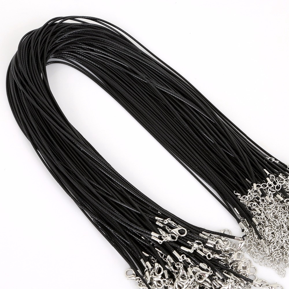 Dây chuyền da thật 1.5mm 2mm khóa càng cua có thể điều chỉnh