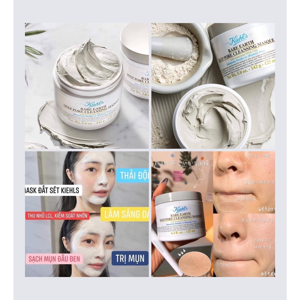 Mặt Nạ Đất Sét Kiehl's Rare Earth Deep Pore Cleansing Masque 14gr