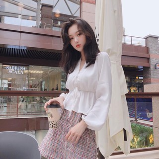 ÁO SƠ MI VIỀN REN THẮT EO NEW