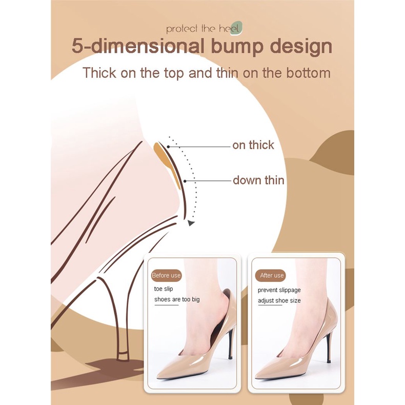 Set 2 Cặp Miếng Dán Lót Giày Cao Gót Giảm Đau Dễ Điều Chỉnh Kích Thước Dành Cho Bạn Nữ Mang Giày Cao Gót