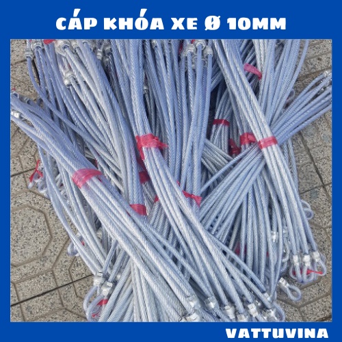 Dây cáp khóa xe máy,xe đạp chắc chắn,cáp thép bọc nhựa phi từ 1 đến 10 mét - VattuVina