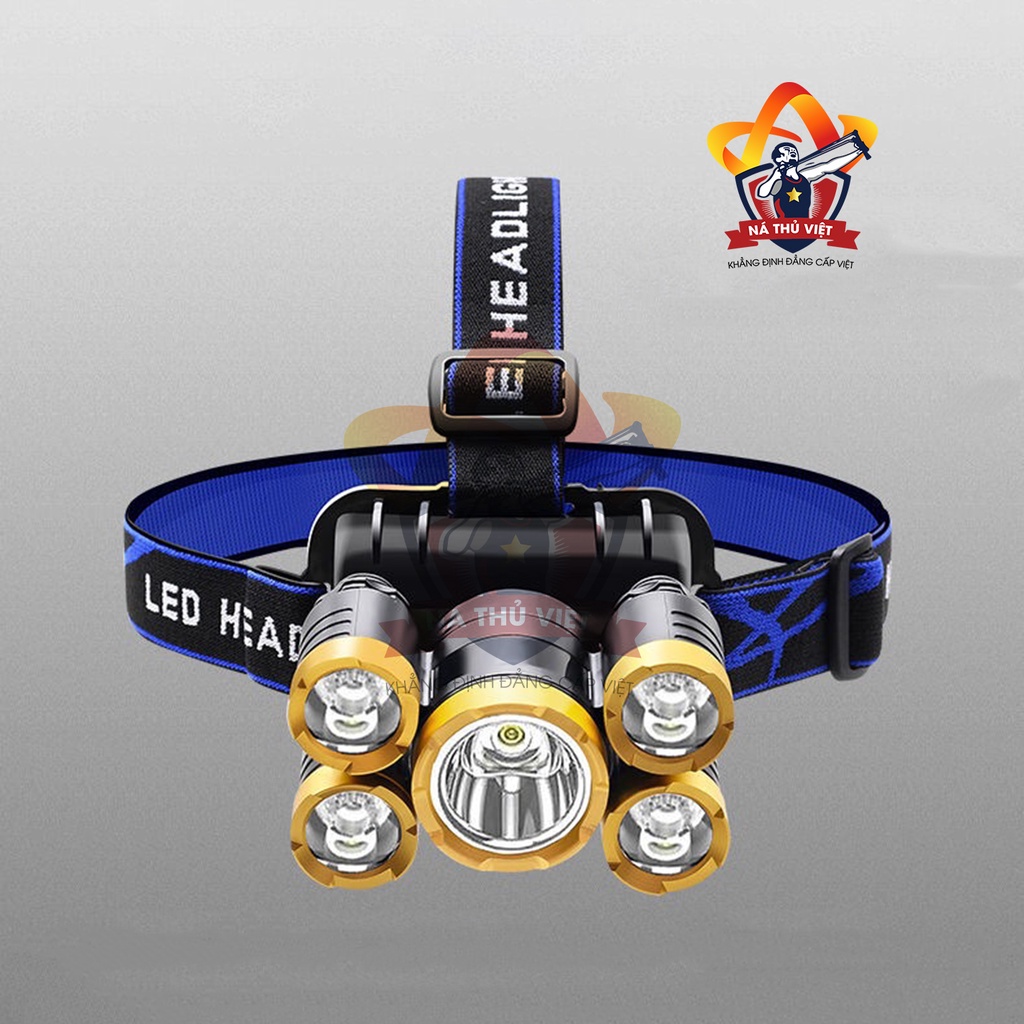 [Siêu Giảm Giá] Đèn pin đội đầu siêu sáng gồm 5 bóng đèn, sản phẩm chắc chắn, bền bỉ [YPX7]