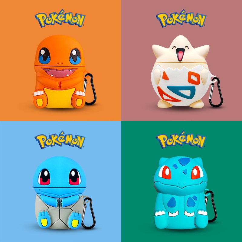 Airpods Case Pokemon Pikachu Eevee Squirtle Charmander Togepi Bulbasaur Apple Wireless Bluetooth Headset i11 i12 inpods