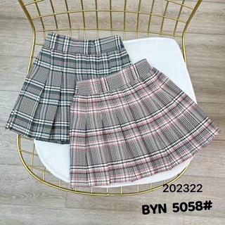 Chân váy xếp li sọc caro cho bé