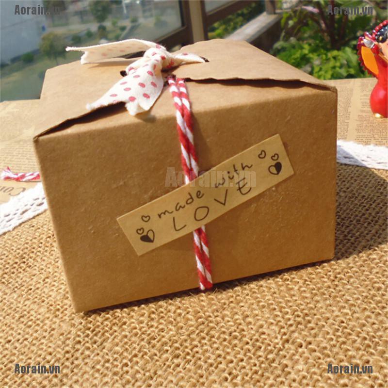 Bộ 60 Miếng Dán In Chữ Handmade With LOVE Dùng Trang Trí