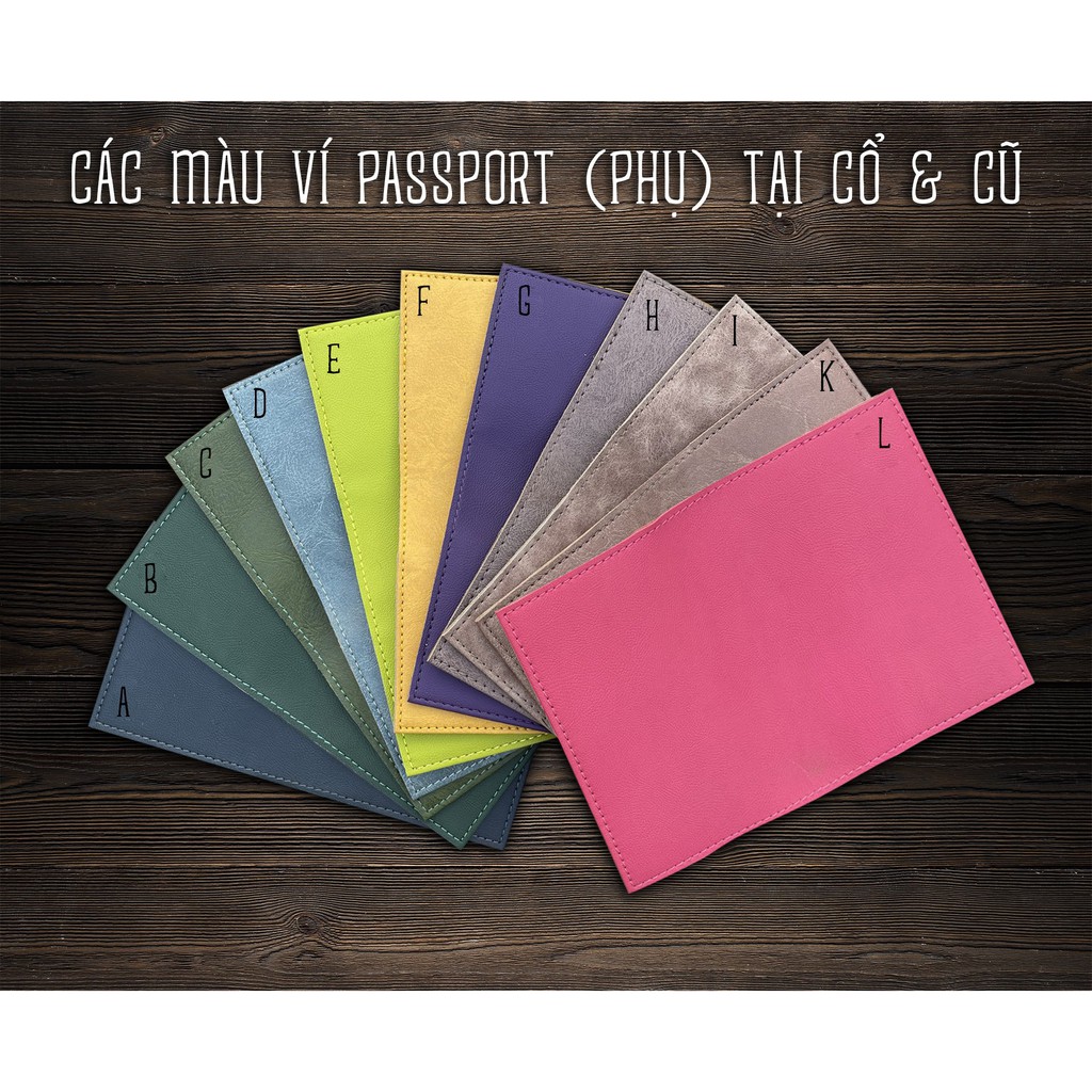 [Combo 2 Ví] Bao bọc vỏ passport khắc tên, gắn charm theo ý HANDMADE