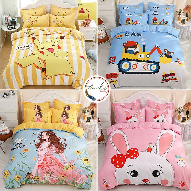 Bộ vỏ chăn ga gối  Cotton tina  An Như Bedding