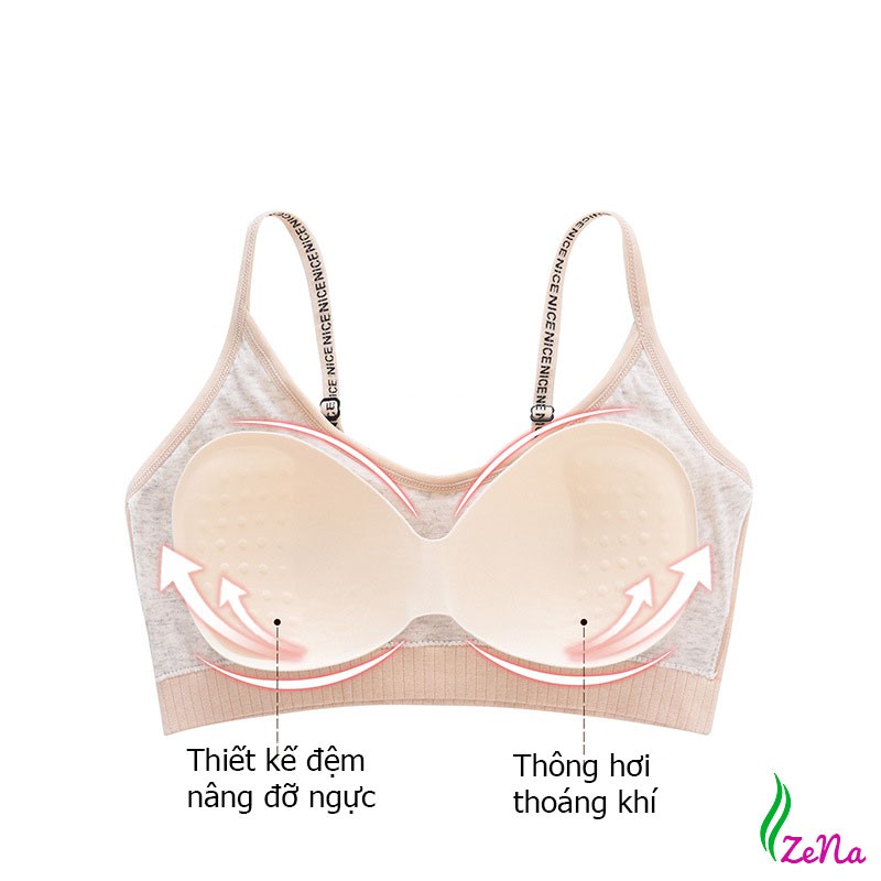 Áo Bra Tập Gym Yoga Cotton Tăm Viền Chữ Cao Cấp ZENA 045 | BigBuy360 - bigbuy360.vn