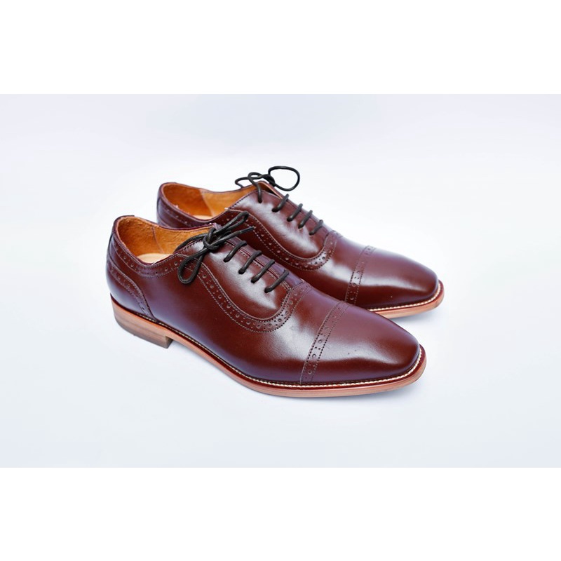 Giày Tây MAD Oxford Captoe Black công sở nam da bò cao cấp thời trang