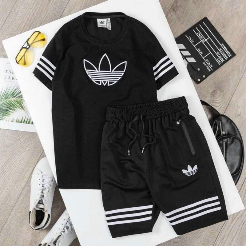 NAMC06 - BỘ NAM CỘC THÊU LOGO SỌC TAY 2 MÀU | BigBuy360 - bigbuy360.vn