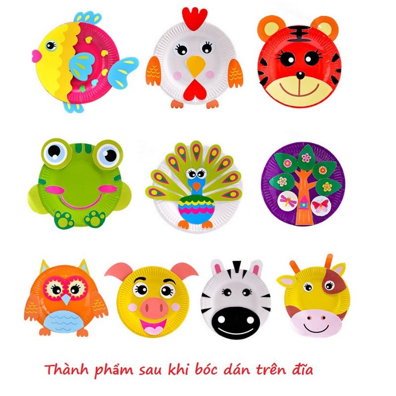 đồ chơi giấy thủ công dán hình con vật cho bé sáng tạo