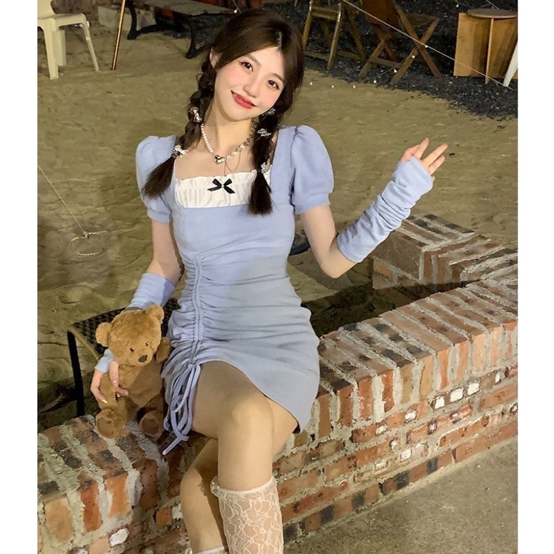 Đầm Ngắn Họa Tiết Kẻ Sọc Thời Trang Mùa Hè Hàng Mới 2022 Dành Cho Bạn Nữ