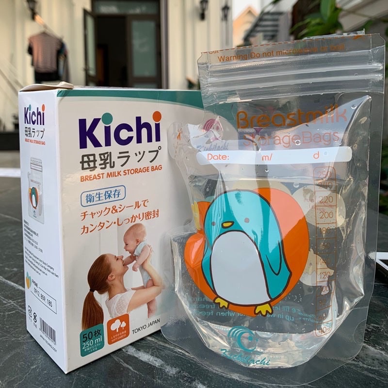 Túi trữ sữa có vòi KICHILACHI (Hộp 50 túi, 250ml)