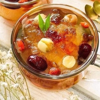 Chè dưỡng nhan Set nguyên liệu chè dưỡng nhan tuyết yến nhựa đào nấu được 25-30 chén