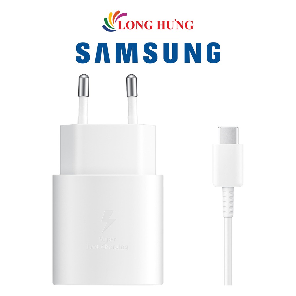 Combo cốc sạc Samsung Travel Adapter PD25W 1Type-C + Cáp USB Type-C to Type-C 1m EP-TA800X - Hàng chính hãng