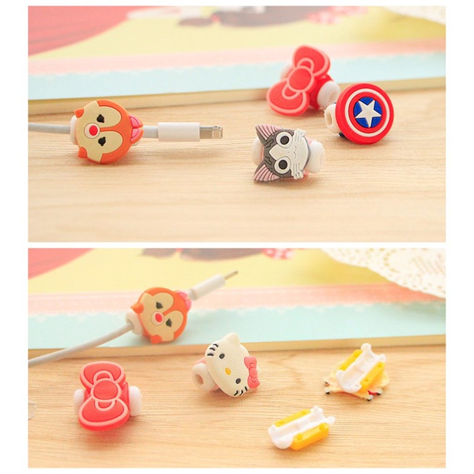 Phụ kiện bảo vệ đầu dây cáp sạc chống gãy hình Hello Kitty dễ thương