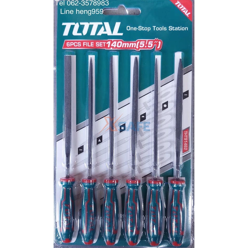 Bộ 6 giũa sắt TOTAL THT91462 đa dạng chất liệu cao cấp, độ bền, chất lượng cao, tay cầm thiết kế mềm mại