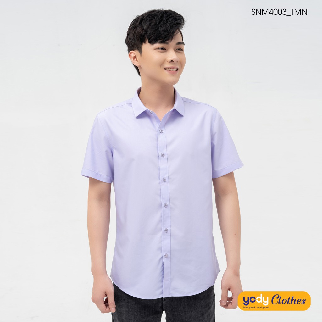Áo sơ mi nam ngắn tay YODY cao cấp vải lụa nến khô thoáng giữ form SNM4001 | BigBuy360 - bigbuy360.vn