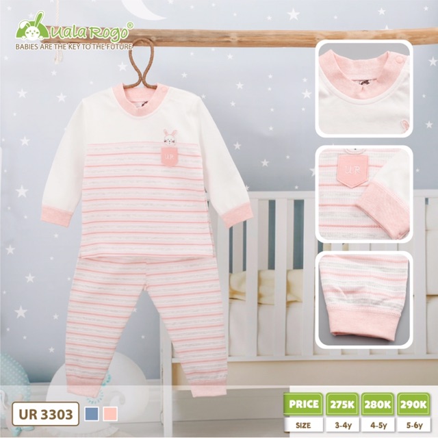 [ ĐÔNG] Bộ dài tay UALA ROGO thỏ (6m-24m)