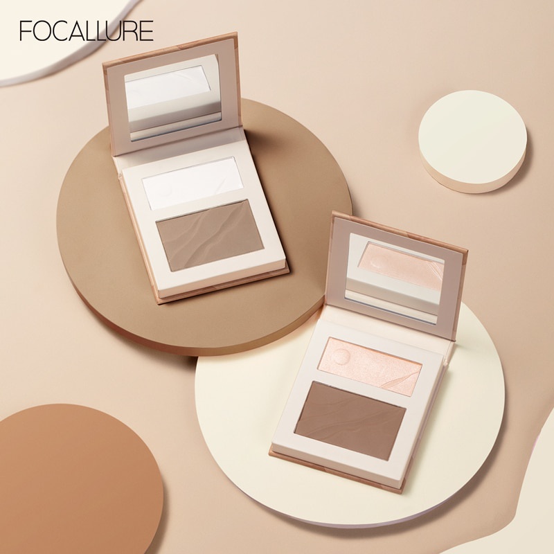 FOCALLURE Face Highlighter  Illuminator Contouring Matte Shimmer Professional Bronzer Powder