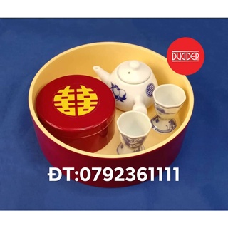 KHAY TRẦU RƯỢU KÈM KHĂN PHỦ