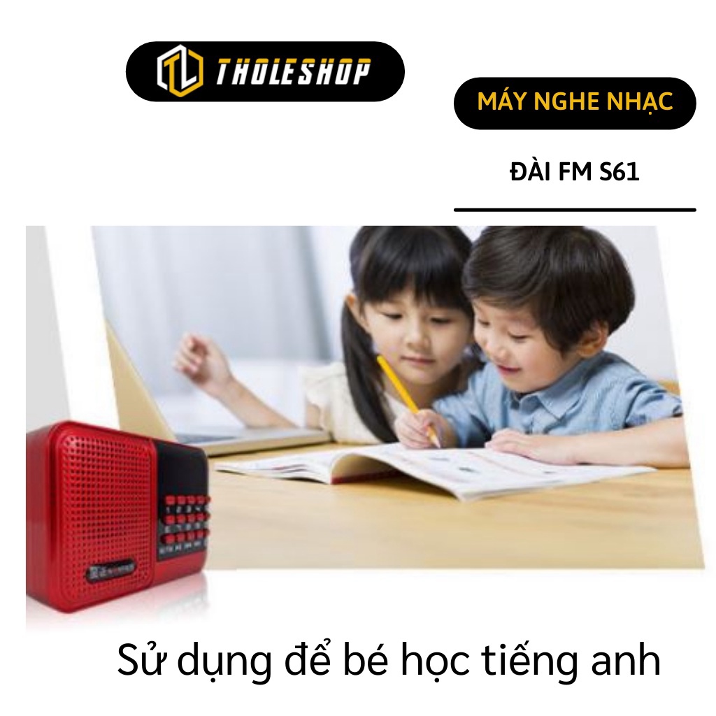 [SGD] Đài Radio - Máy Nghe Nhạc Nghe Thẻ Nhớ Mini S61 Cho Người Lớn, Đồng Hồ, Kinh Phật 5593