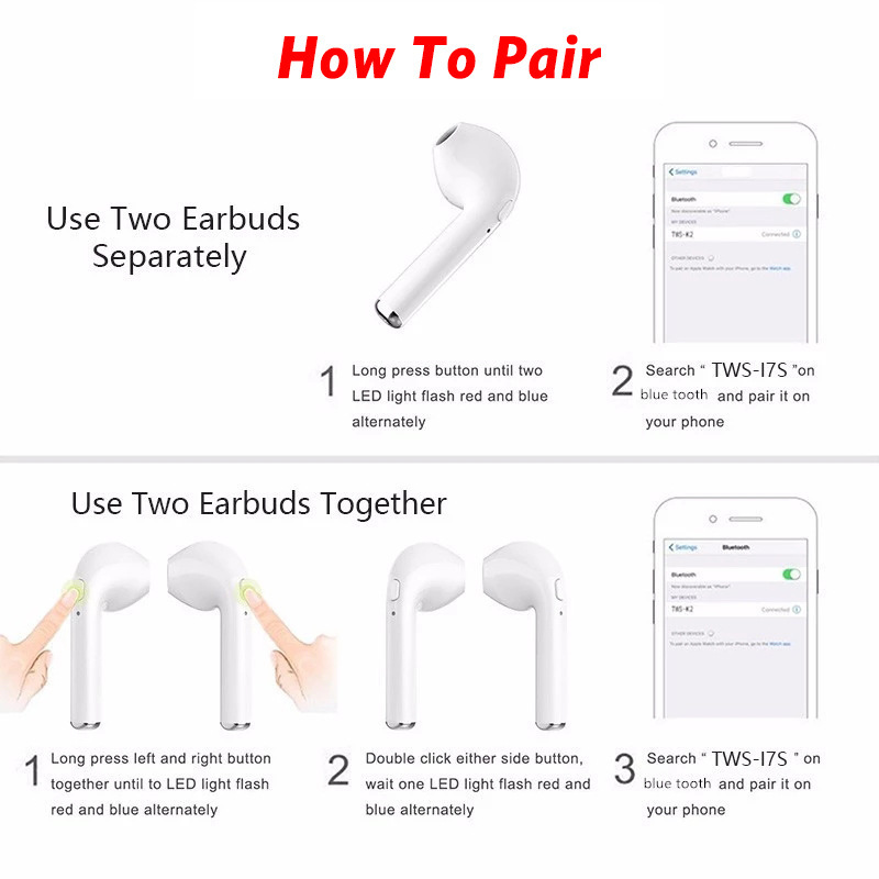 Tai Nghe Bluetooth 5.0 Không Dây I7S Tws Có Mic Dành Cho Điện Thoại Thông Minh Xiaomi Samsung Huawei Lg | BigBuy360 - bigbuy360.vn