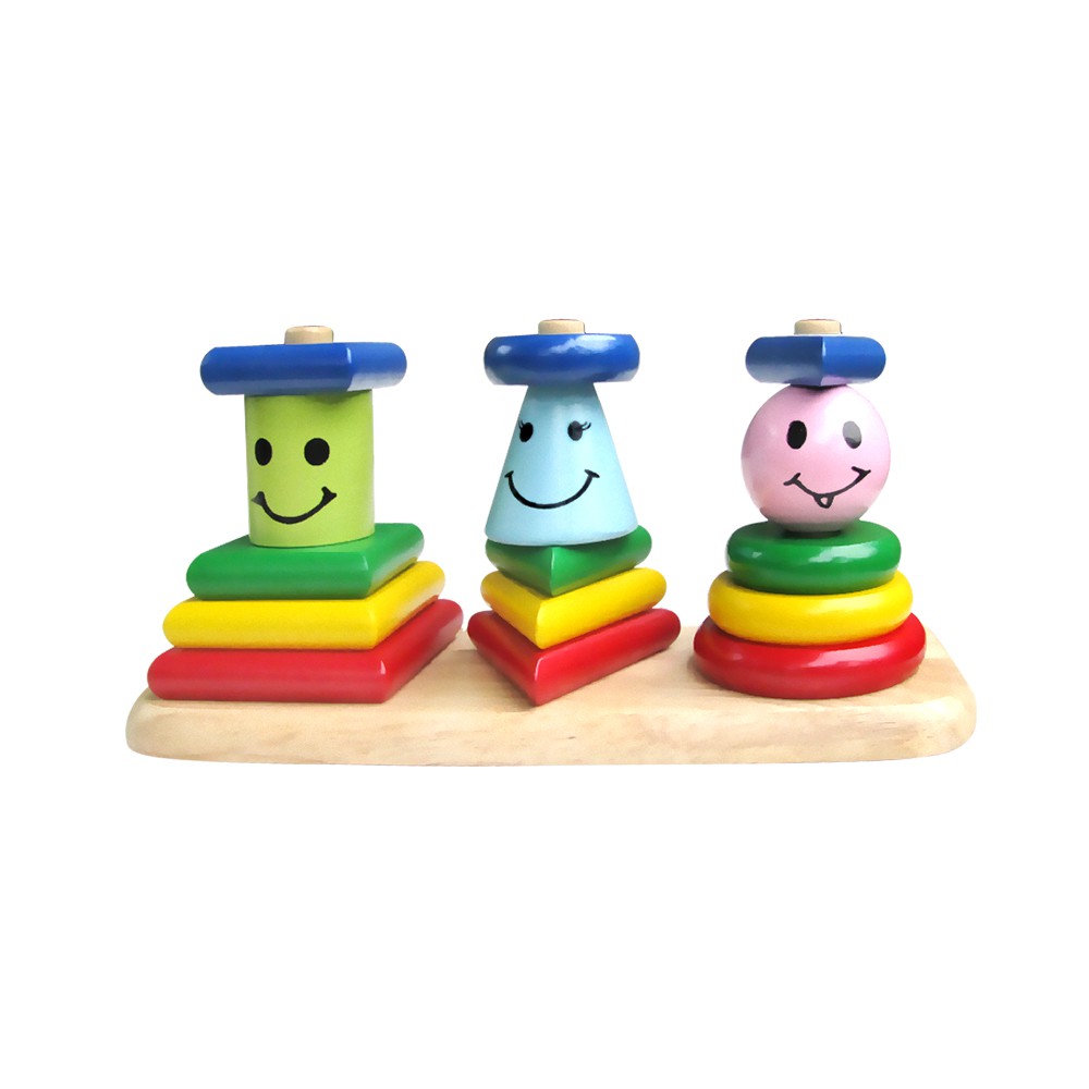 Đồ chơi gỗ Bộ xếp hình 3 trụWinwintoys 62072
