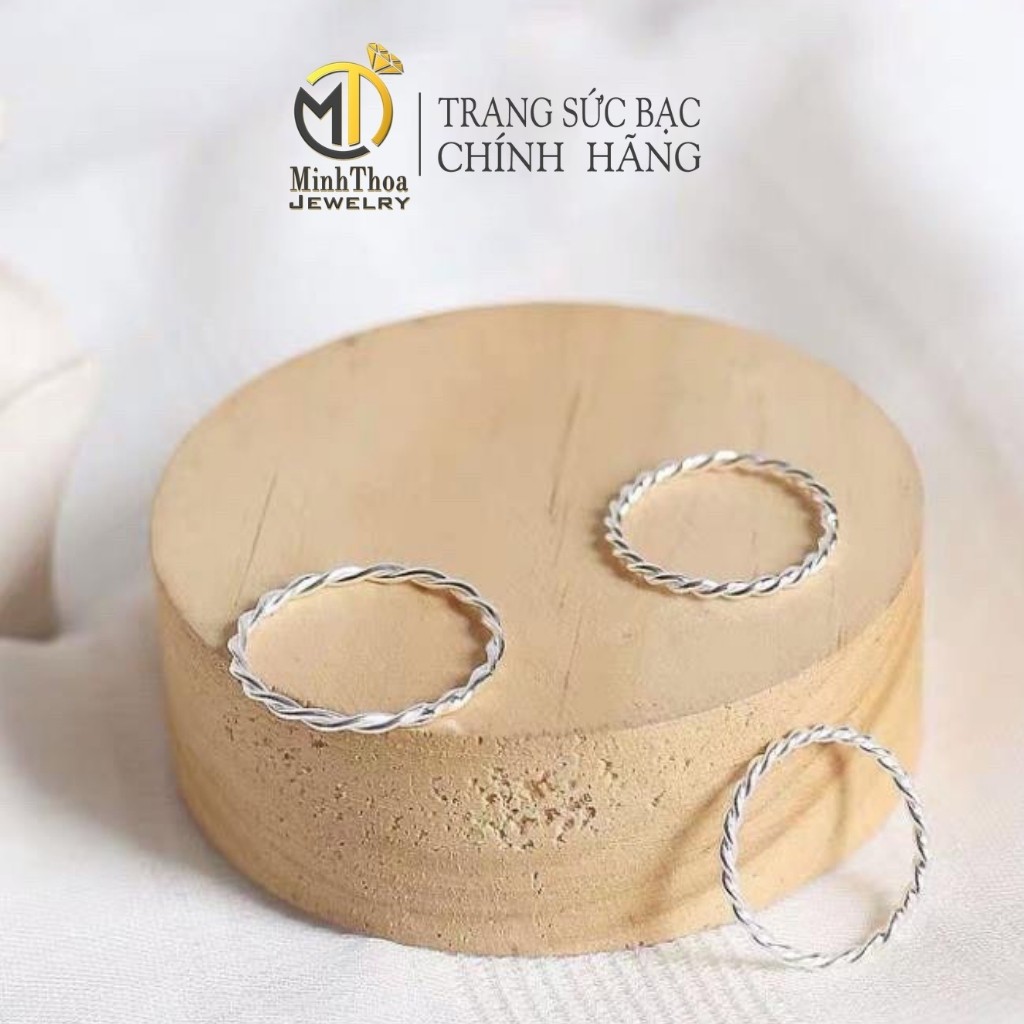 Nhẫn bạc nữ đẹp, nhẫn nữ xoắn trơn đơn giản bạc 925 trang sức Minh Thoa JEWELRY