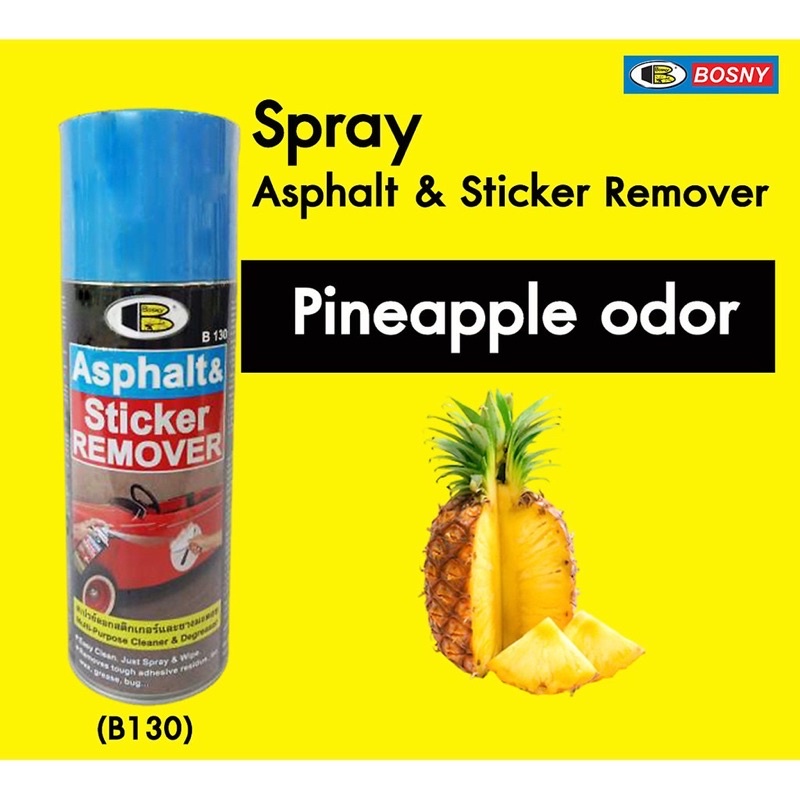 Chai xịt tẩy keo decal, băng dính, keo dán, nhựa đường Asphalt &amp; Sticker Remover Bosny B130