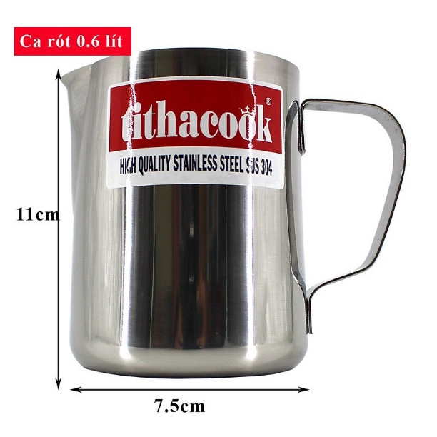 Ca inox 304 TITHAFAC có nắp và không có nắp loại lớn 2 lit - Ca chuyên dùng đựng trà đá trong các quán cà phê