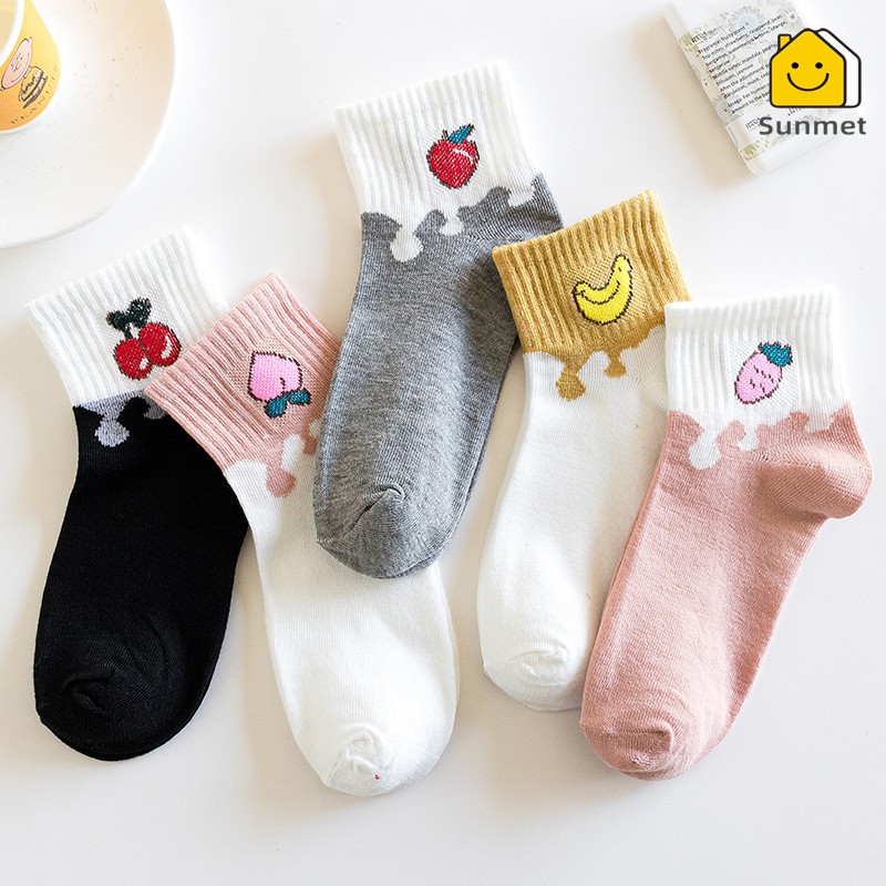 [ Hàng Chất Lượng ] Vớ Cổ Thấp Họa Tiết Hoạt Hình Dễ Thương Xinh Xắn Vải Cotton Ulzzang Hàn Quốc Vớ Cổ ngắn nữ Nhật Bản
