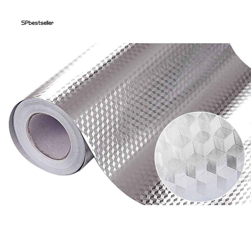 Miếng dán tường phủ màng nhôm chống thấm nước tiện dụng cho nhà bếp