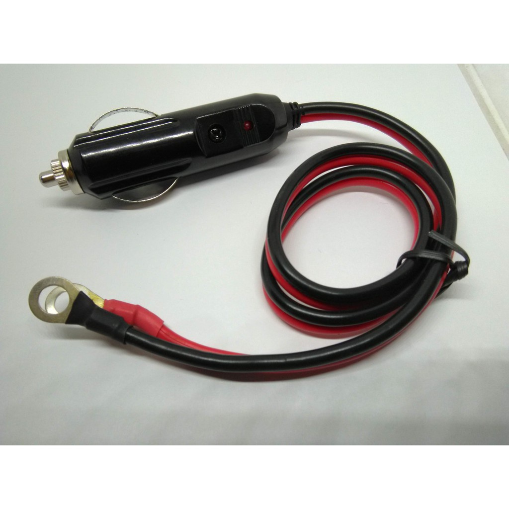 ▣Jack cắm nguồn tẩu thuốc trên ôtô công suất cao 180W (20A max)( đã hàn dây đỏ đen)(tặng kèm cầu chì ống 10A & 15A)