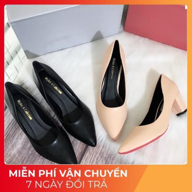 [FREESHIP- HÀNG SẴN][VIDEO HÌNH THẬT]Giày cao gót mã # 028CG5, bít mũi công sở cao 5cm