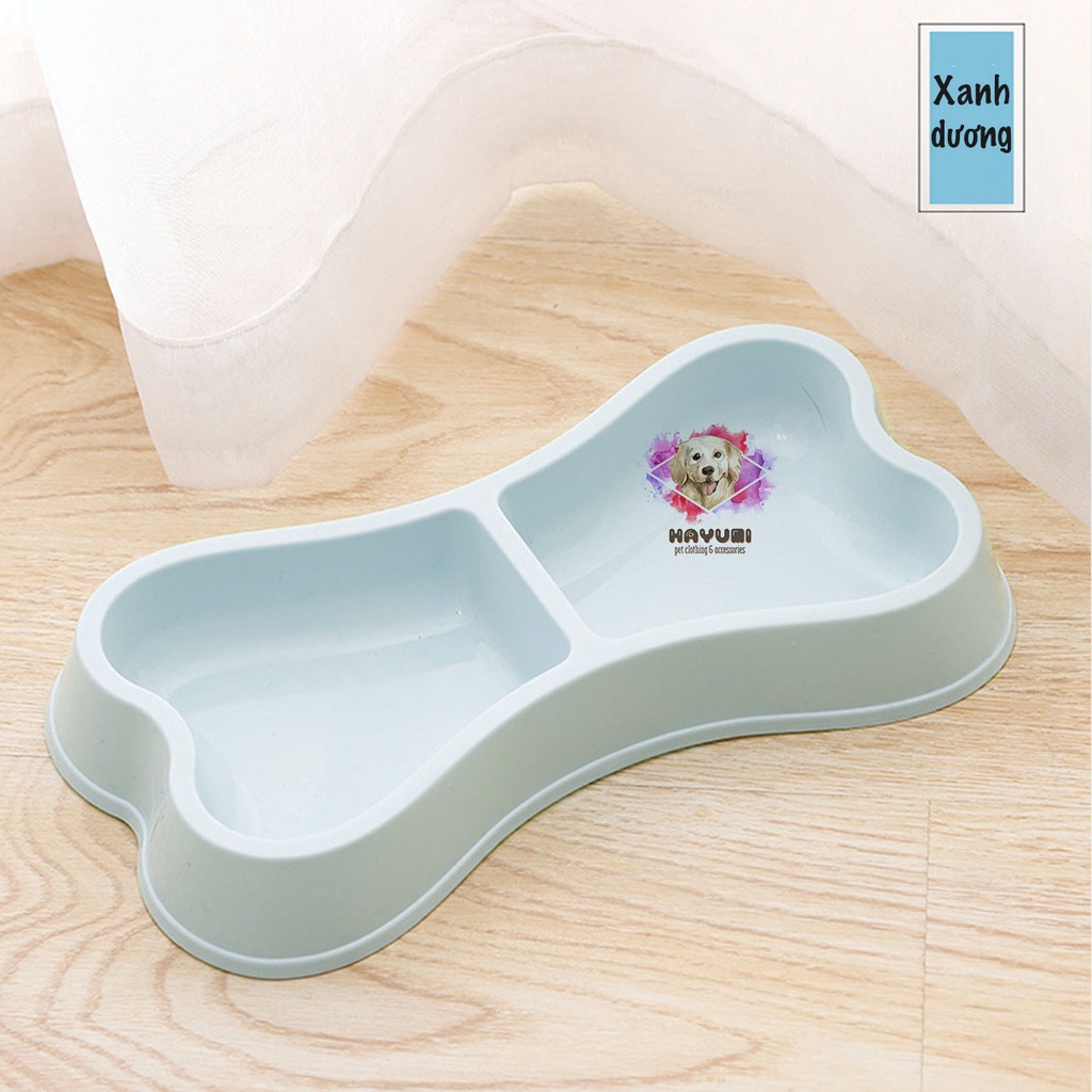 [Rẻ vô địch] CHÉN NHỰA ĐÔI HÌNH KHÚC XƯƠNG DÀNH CHO THÚ CƯNG