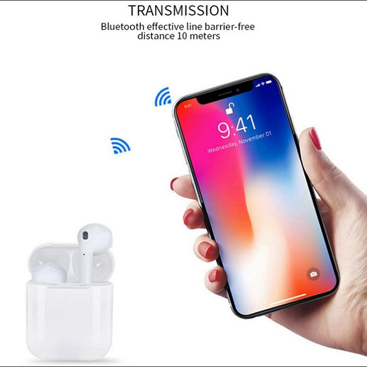 Tai nghe bluetooth thế hệ 12 Mới Vừa Vỏ Ốp Lưng Case Airpod, Âm Thanh Đỉnh Cao, Có Mic Đàm Thoại