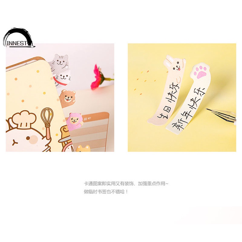 Set Giấy Ghi Chú 8 Trong Một Mini Họa Tiết Động Vật Hoạt Hình Đa Phong Cách